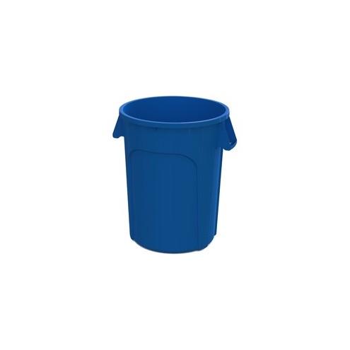 Value-Plus 32 Gallon Plastic Blue Container - Sturdy Handle - Plastic - Blue