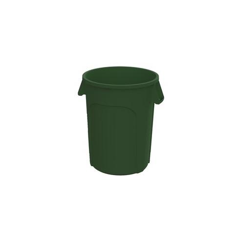 Value-Plus 32 Gallon Plastic Green Container - Sturdy Handle - Plastic - Green