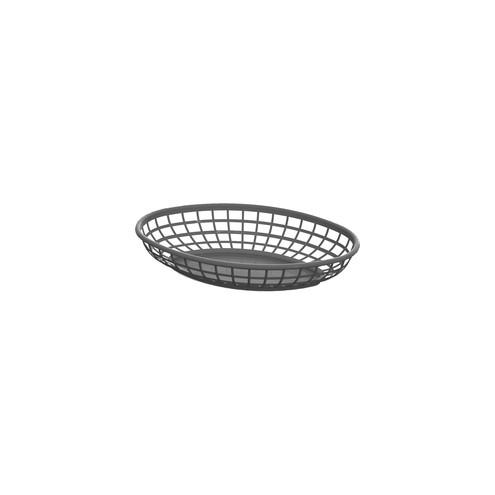Impact Products Food Basket Oval Gray - 9.75" Length 6" Width Basket - Serving - Gray