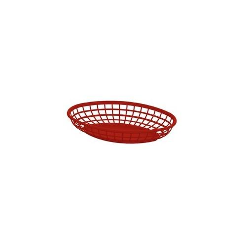Impact Products Food Basket Oval Red - 9.75" Length 6" Width Basket - Serving - Red