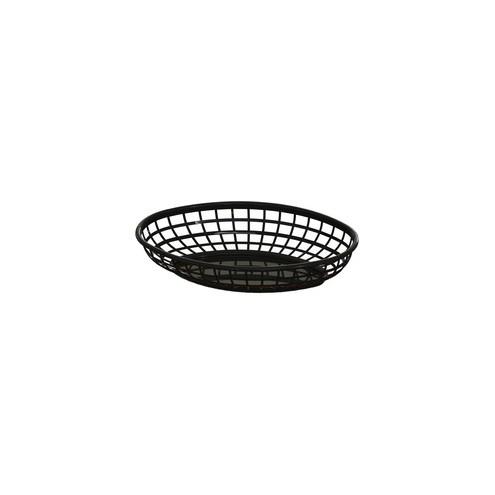 Impact Products Food Basket Oval Black - 9.75" Length 6" Width Basket - Serving - Black