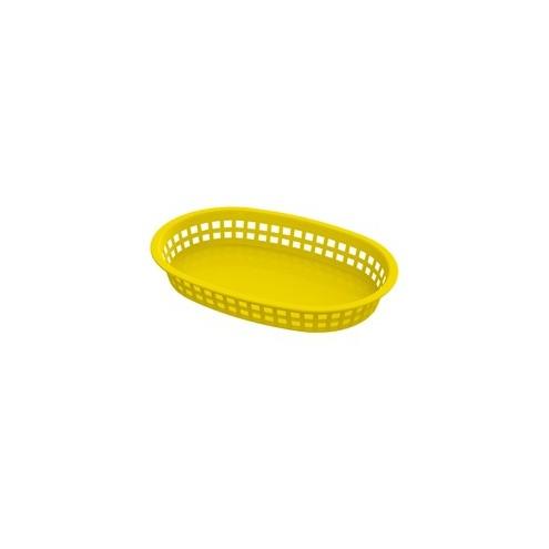 Impact Products Food Basket Rectangle Round End Yellow - 10.63" Length 7.25" Width Basket - Serving - Yellow