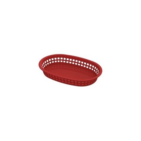 Impact Products Food Basket Rectangle Round End Red - 10.63" Length 7.25" Width Basket - Serving - Red