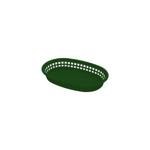 Impact Products Food Basket Rectangle Round End Green - 10.63" Length 7.25" Width Basket - Serving - Green
