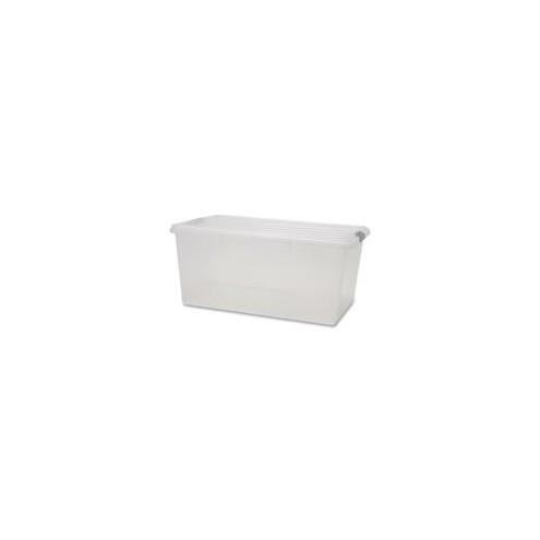 IRIS Clear Storage Boxes with Lids - External Dimensions: 17.5" Width x 26.1" Depth x 11.9" Height - 17 gal - Stackable - Polypropylene - Clear - For Multipurpose - 5 / Carton