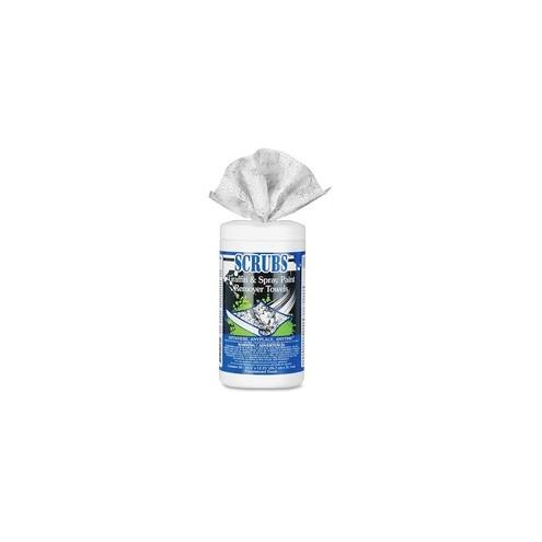 SCRUBS Graffiti/Spray Paint Remover Towels - Towel - 30 / Tub - 6 / Carton - White