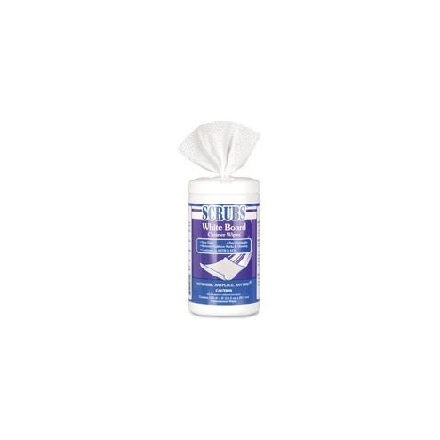 SCRUBS Whiteboard Cleaner Wipes - Wipe - Clean Scent - 6" Width x 8" Length - 120 / Canister - 1 Each - White