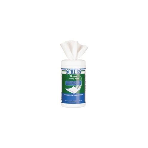 SCRUBS Green Cleaning Wipes - Wipe - Citrus Scent - 6" Width x 10.50 ft Length - 50 / Canister - 6 / Carton - White