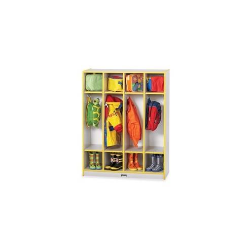Rainbow Accents 4 Section Coat Locker - 4 Compartment(s) - 50.5" Height x 39" Width x 15" Depth - Yellow - 1Each