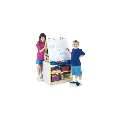 Rainbow Accents 2 Station Art Center - Freckled Gray, Yellow Stand - Floor Standing - Assembly Required - 1 Each