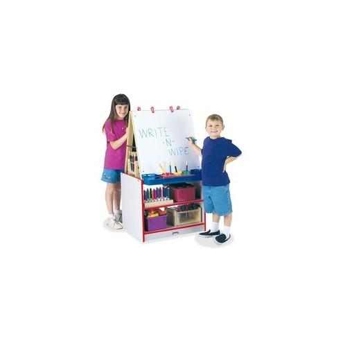 Rainbow Accents 2 Station Art Center - Freckled Gray, Red Stand - Floor Standing - Assembly Required - 1 Each