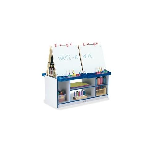 Rainbow Accents 4 Station Art Center - Freckled Gray, Blue Stand - Floor Standing - Assembly Required - 1 Each