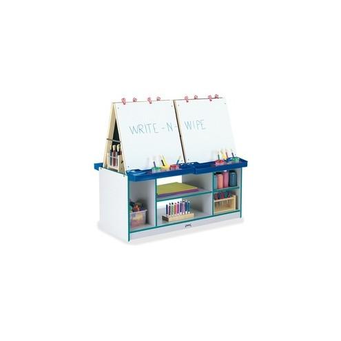 Rainbow Accents 4 Station Art Center - Freckled Gray, Teal Stand - Floor Standing - Assembly Required - 1 Each