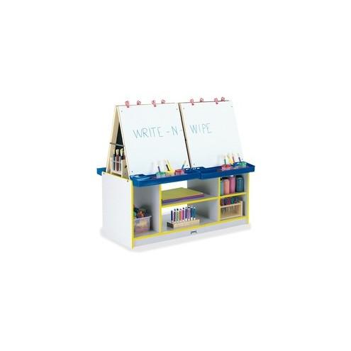 Rainbow Accents 4 Station Art Center - Freckled Gray, Yellow Stand - Floor Standing - Assembly Required - 1 Each