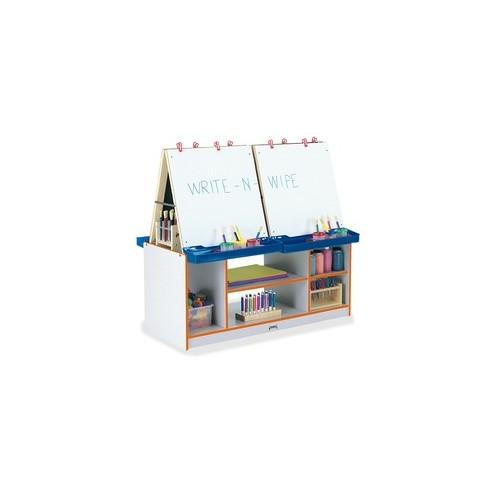 Rainbow Accents 4 Station Art Center - Freckled Gray, Orange Stand - Floor Standing - Assembly Required - 1 Each