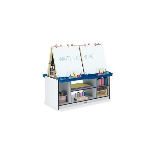 Jonti-Craft Rainbow Accents 4 Station Art Center - Freckled Gray, Black Stand - Floor Standing - Assembly Required - 1 Each
