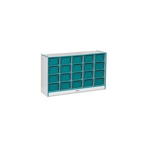 Rainbow Accents Rainbow Accents Cubbie-trays Storage Unit - 29.5" Height x 48" Width x 15" Depth - Teal - Rubber - 1Each