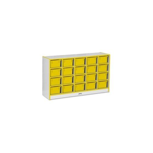 Rainbow Accents Rainbow Accents Cubbie-trays Storage Unit - 29.5" Height x 48" Width x 15" Depth - Yellow - Rubber - 1Each