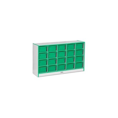 Rainbow Accents Rainbow Accents Cubbie-trays Storage Unit - 29.5" Height x 48" Width x 15" Depth - Green - Rubber - 1Each