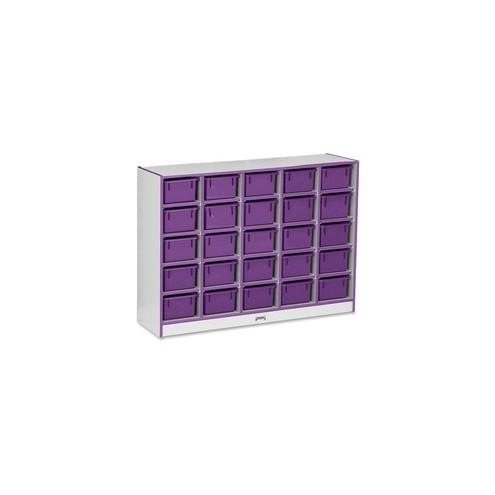 Rainbow Accents Rainbow Accents Cubbie-trays Storage Unit - 25 Compartment(s) - 35.5" Height x 48" Width x 15" Depth - Purple - Rubber - 1Each