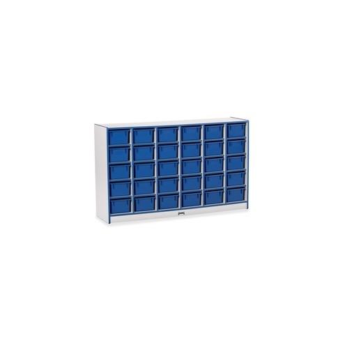 Rainbow Accents Rainbow Accents Cubbie-trays Storage Unit - 30 Compartment(s) - 35.5" Height x 57.5" Width x 15" Depth - Blue - Rubber - 1Each