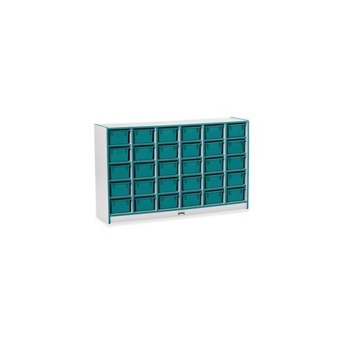 Rainbow Accents Rainbow Accents Cubbie-trays Storage Unit - 30 Compartment(s) - 35.5" Height x 57.5" Width x 15" Depth - Teal - Rubber - 1Each
