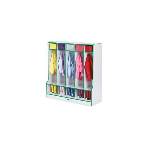 Rainbow Accents Step 5 Section Locker - 5 Compartment(s) - 50.5" Height x 48" Width x 17.5" Depth - Green - 1Each