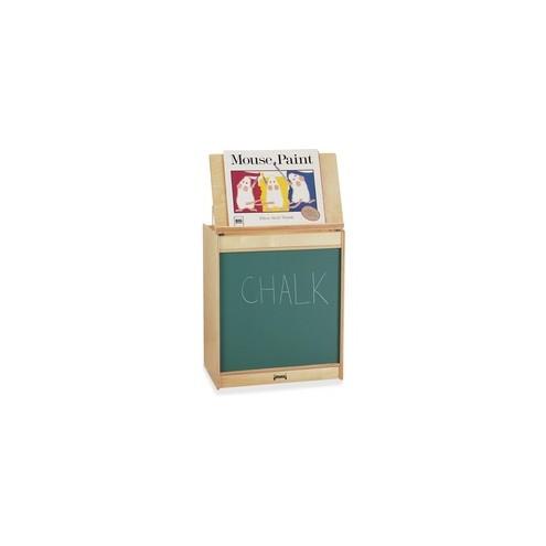 Jonti-Craft Big Book Easel Chalkboard - 30" Height x 24.5" Width x 15" Depth - Baltic - Acrylic, Rubber - 1Each