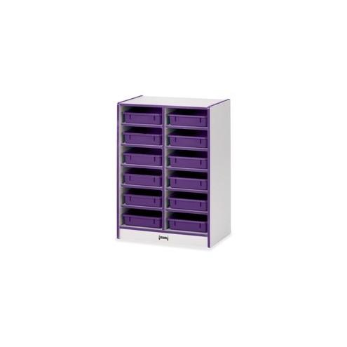 Rainbow Accents Rainbow Mobile Paper-Tray Storage - 35.5" Height x 24.5" Width x 15" Depth - Purple - Rubber - 1Each