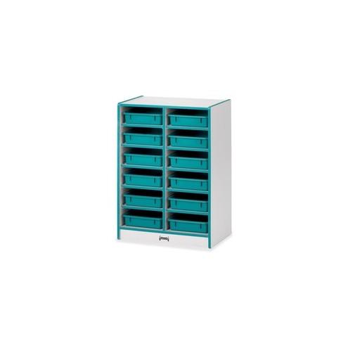 Rainbow Accents Rainbow Mobile Paper-Tray Storage - 35.5" Height x 24.5" Width x 15" Depth - Teal - Rubber - 1Each