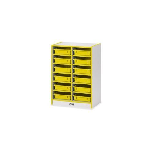 Rainbow Accents Rainbow Mobile Paper-Tray Storage - 35.5" Height x 24.5" Width x 15" Depth - Yellow - Rubber - 1Each