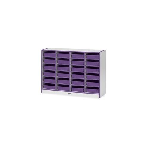 Rainbow Accents Rainbow Mobile Paper-Tray Storage - 24 Compartment(s) - 35.5" Height x 48" Width x 15" Depth - Purple - Rubber - 1Each