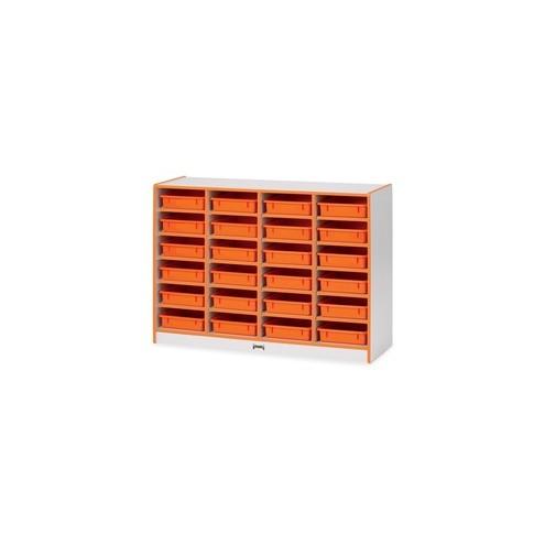 Rainbow Accents Rainbow Mobile Paper-Tray Storage - 24 Compartment(s) - 35.5" Height x 48" Width x 15" Depth - Orange - Rubber - 1Each