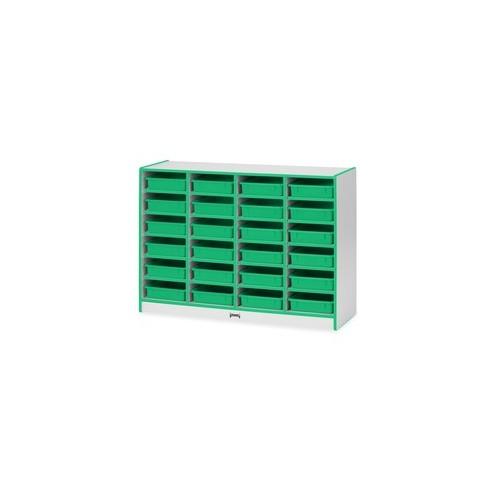 Rainbow Accents Rainbow Mobile Paper-Tray Storage - 24 Compartment(s) - 35.5" Height x 48" Width x 15" Depth - Green - Rubber - 1Each