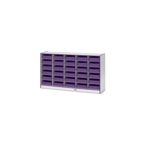 Rainbow Accents Rainbow Mobile Paper-Tray Storage - 30 Compartment(s) - 35.5" Height x 60" Width x 15" Depth - Purple - Rubber - 1Each