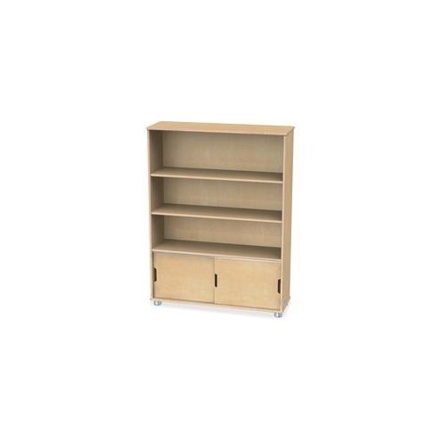TrueModern Bookcase Storage - 3 Compartment(s) - 48" Height x 36" Width x 12" Depth - Baltic - Anodized Aluminum, Birch - 1Each