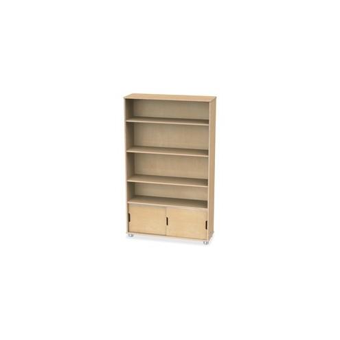 TrueModern Bookcase Storage - 4 Compartment(s) - 60" Height x 36" Width x 12" Depth - Baltic - Anodized Aluminum, Birch - 1Each