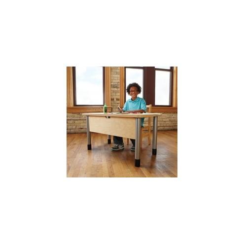 TrueModern Ready Tables - Laminated Rectangle Top - Four Leg Base - 4 Legs - 42" Table Top Length x 24" Table Top Width x 1.13" Table Top Thickness - 20" Height - Assembly Required - Baltic - Metal