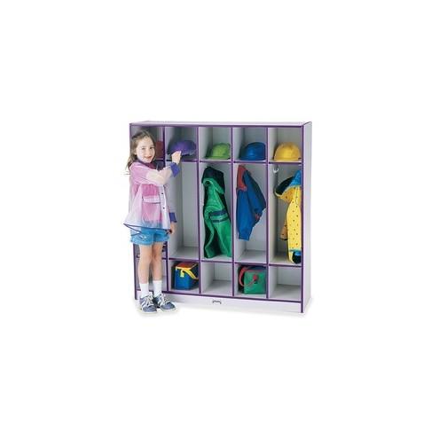 Rainbow Accents 5-section Coat Locker - 5 Compartment(s) - 50.5" Height x 48" Width x 15" Depth - Purple - 1Each