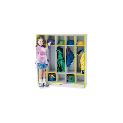 Rainbow Accents 5-section Coat Locker - 5 Compartment(s) - 50.5" Height x 48" Width x 15" Depth - Yellow - 1Each