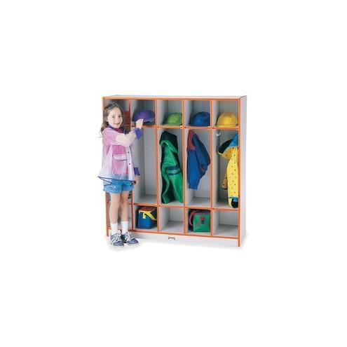 Rainbow Accents 5-section Coat Locker - 5 Compartment(s) - 50.5" Height x 48" Width x 15" Depth - Orange - 1Each