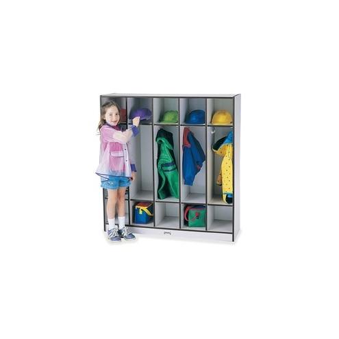 Rainbow Accents 5-section Coat Locker - 5 Compartment(s) - 50.5" Height x 48" Width x 15" Depth - Black - 1Each