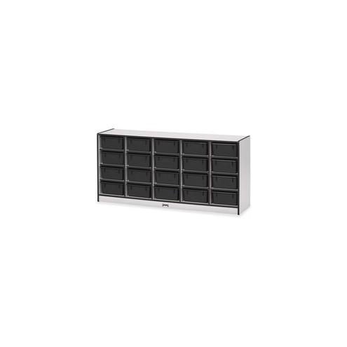 Rainbow Accents Cubbie Mobile Storage - 20 Compartment(s) - 29.5" Height x 24.5" Width x 15" Depth - Black - Hard Rubber - 1Each