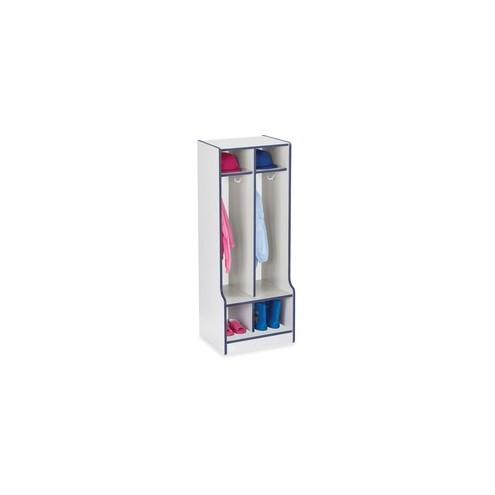 Rainbow Accents Rainbow Double Coat Hooks Step Locker - 2 Compartment(s) - 50.5" Height x 20" Width x 17.5" Depth - Navy, Navy Blue - 1Each