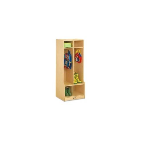 Jonti-Craft 2 Section Sitting Step Coat Locker - 2 Compartment(s) - 50.5" Height x 20" Width x 17.5" Depth - Baltic - Birch Plywood - 1Each