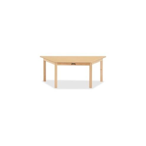 Jonti-Craft KYDZSafe Maple Trapezoid Table - Trapezoid Top - Four Leg Base - 4 Legs - 20.50" Table Top Length x 47" Table Top Width - 10" Height - Assembly Required - Maple