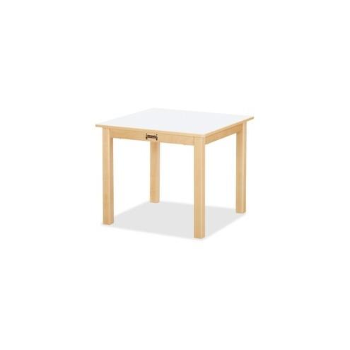 Jonti-Craft Multi-purpose White Square Table - White Square Top - Four Leg Base - 4 Legs - 24" Table Top Length x 24" Table Top Width - 10" Height - Assembly Required - Laminated, Maple