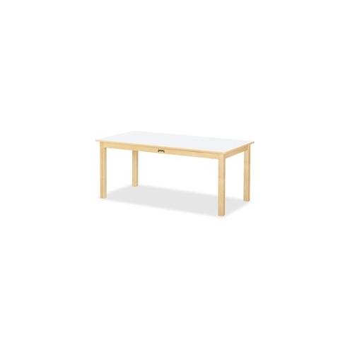 Jonti-Craft Multi-purpose White Large Rectangle Table - White Rectangle Top - Four Leg Base - 4 Legs - 24" Table Top Length x 48" Table Top Width - 10" Height - Assembly Required - Laminated, Maple
