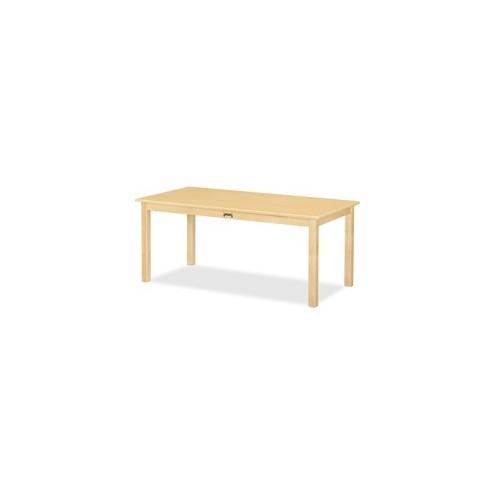 Jonti-Craft Multi-purpose Maple Large Rectangle Table - Maple Rectangle Top - Four Leg Base - 4 Legs - 24" Table Top Length x 48" Table Top Width - 10" Height - Assembly Required - Laminated, Maple