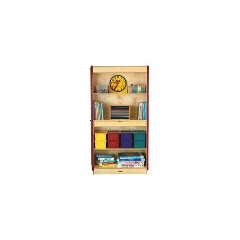 Jonti-Craft Deluxe Classroom Closet - 36" x 24" x 72" - Lockable, Adjustable Shelf, Kick Plate, Non-yellowing, Stain Resistant, Sturdy, Key Lock - Wood Grain - Baltic Birch Plywood